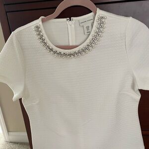 Off white bejeweled top